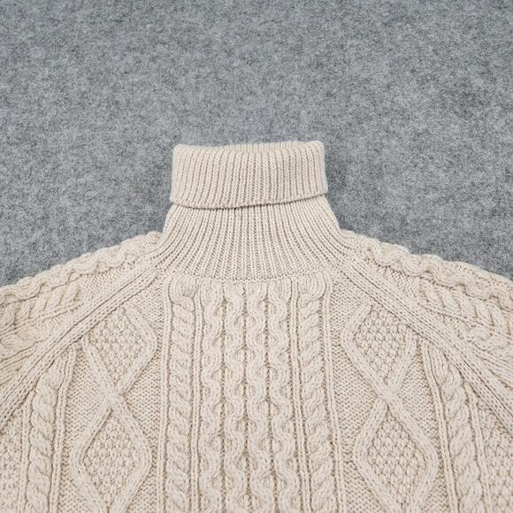 Saol Ireland Womens 2XL 100% Merino Wool Cableknit Turtleneck Pullover Sweater - Picture 5 of 13